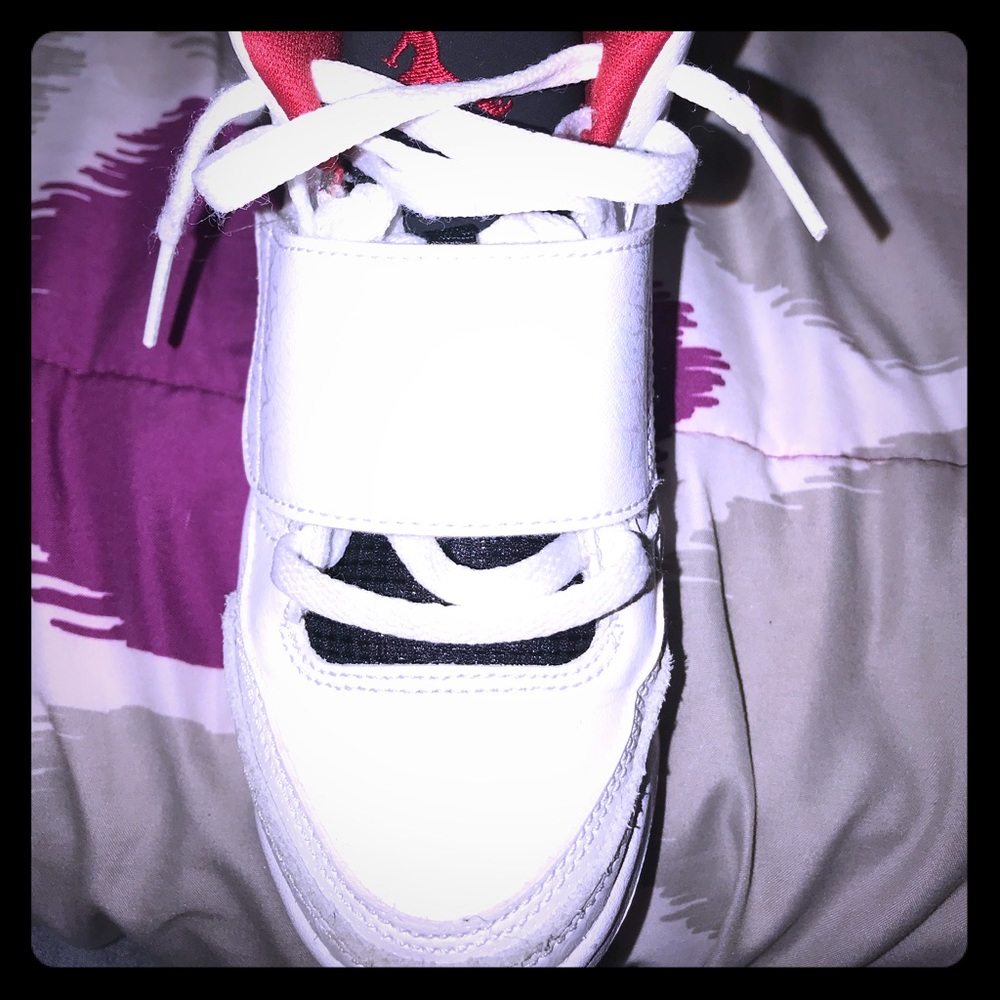Kids Jordan retros white red black gently worn